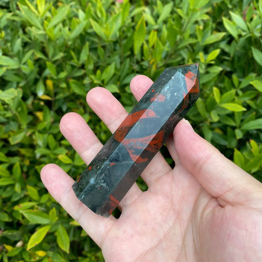 Natural African Bloodstone Tower Carving