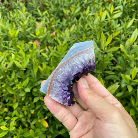 Natural Amethyst Geode Tower Carving