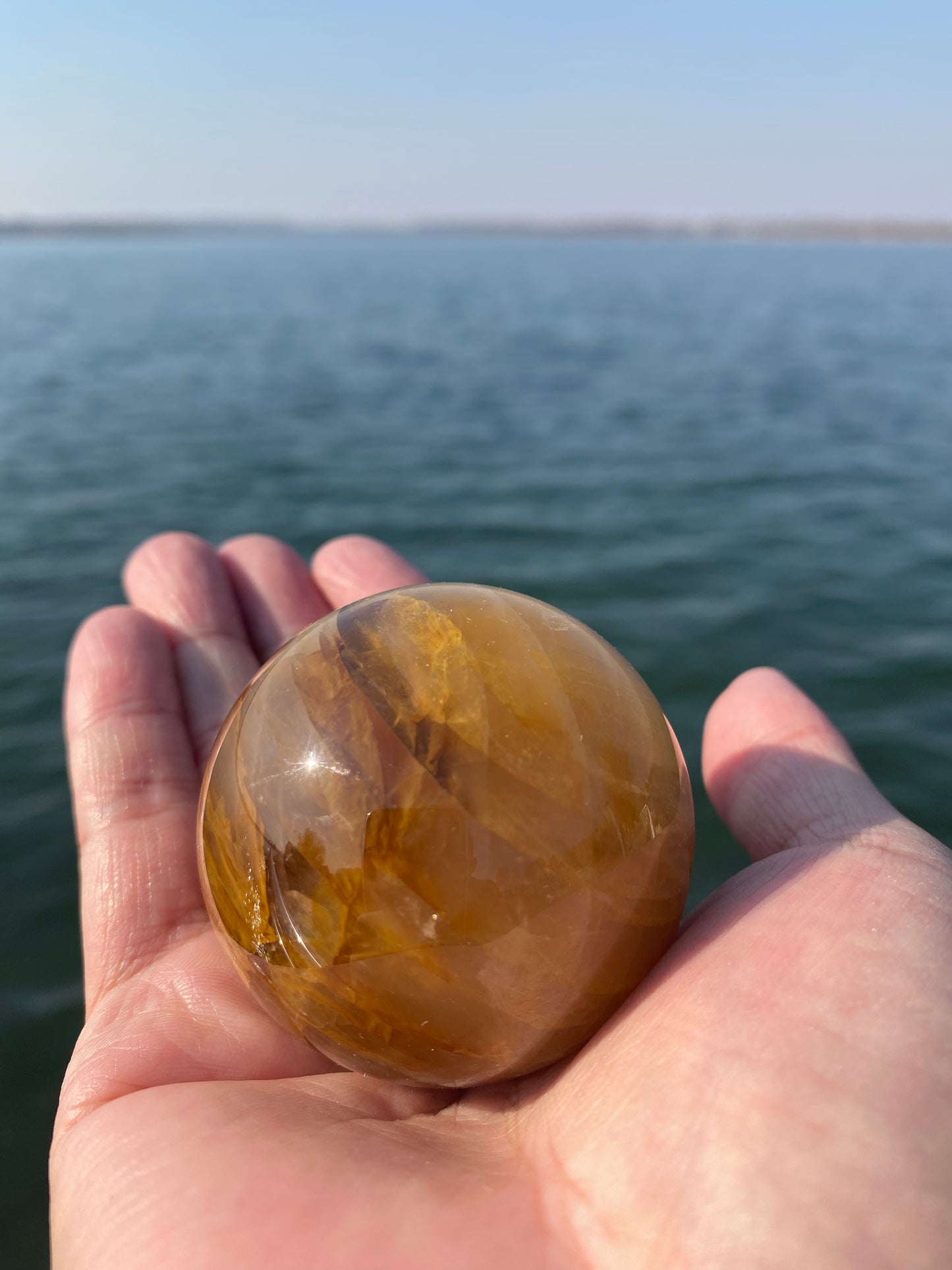 Yellow Flower Agate Sphere – Uplifting Energy, Joy & Emotional Balance Crystal Ball