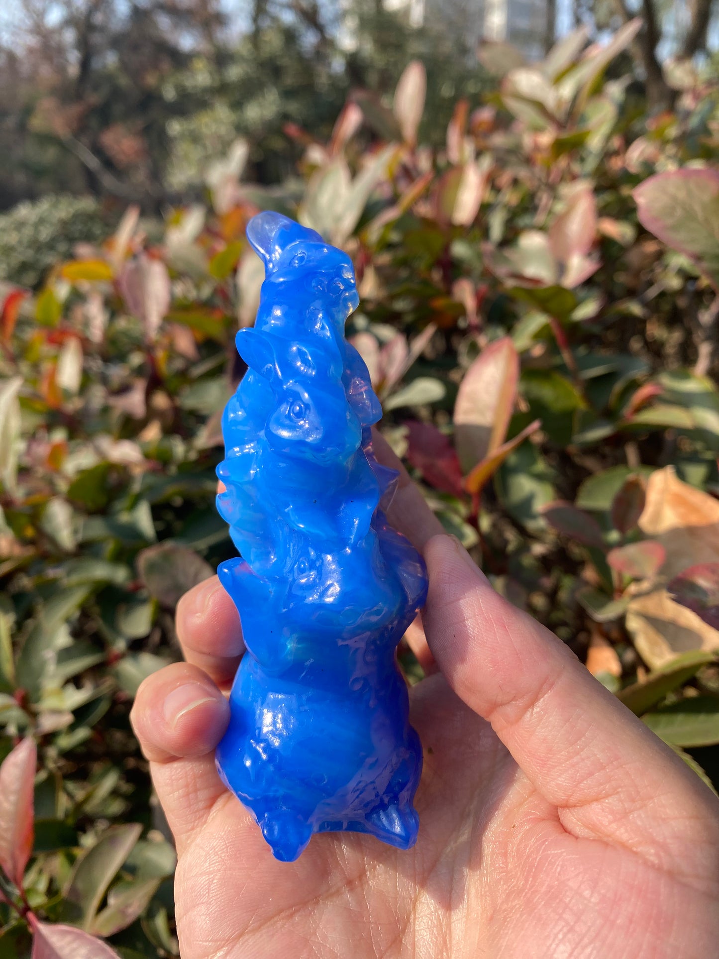 Blue Opalite Rabbit Carving – Hand-Carved Crystal Bunny Figurine for Calm, Clarity & New Beginnings