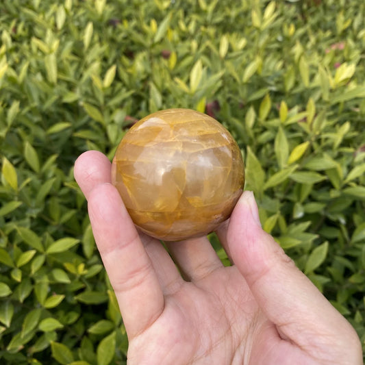 Natural Golden Healer Quartz Crystal Sphere