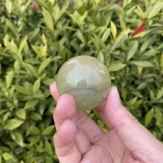 Natural Mango Fluorite Crystal Sphere