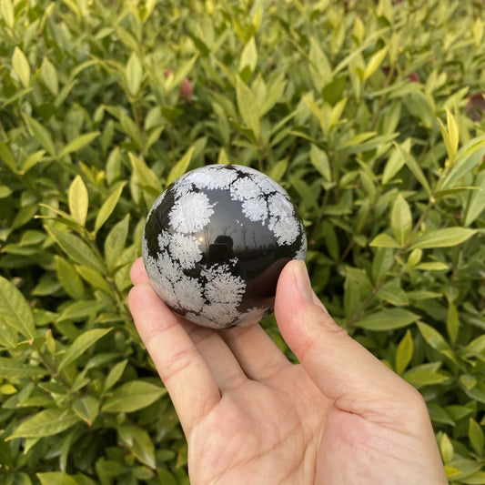 Natural Snowflake Obsidian Crystal Sphere
