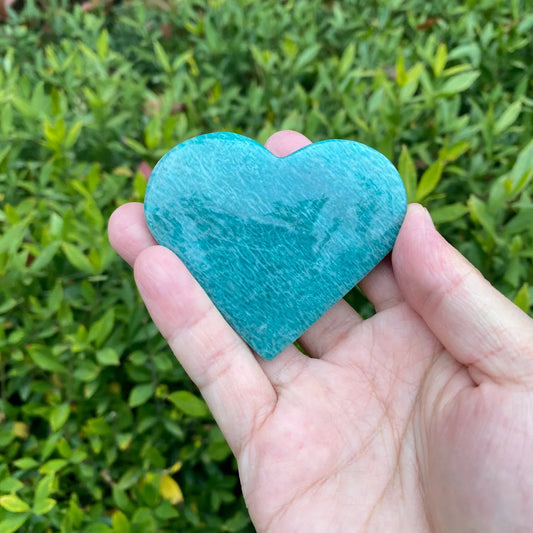 Natural Amazonite Heart Carving