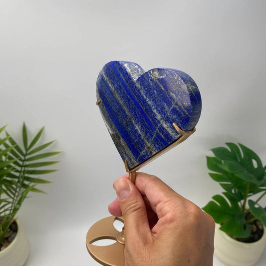 Natural Lapis Lazuli Heart with Stand