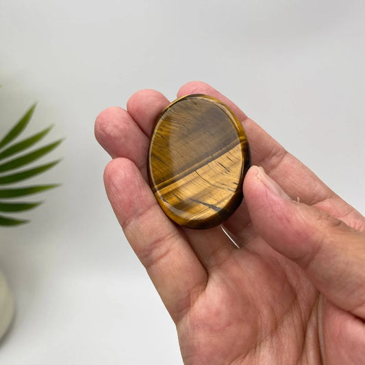 Natural Tiger Eye Banded Worry Stone