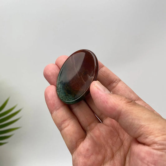 Natural Ocean Jasper Bi-Color Worry Stone
