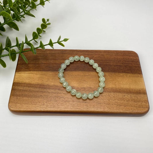 Natural Prehnite Sage Green Beaded Bracelet