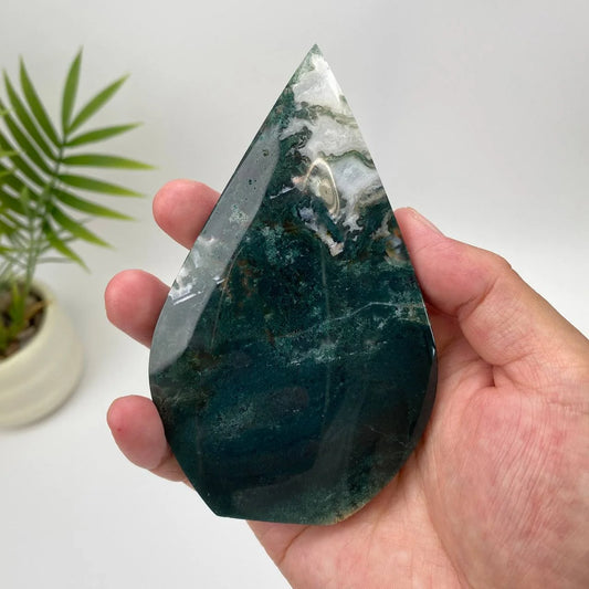 Natural Moss Agate Teardrop