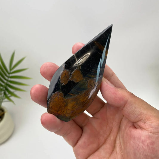 Natural Yellow-Blue Tiger Eye Teardrop