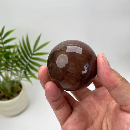 Natural Chocolate Silk Fluorite Sphere