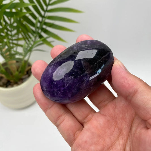 Natural Dream Amethyst Palm Stone