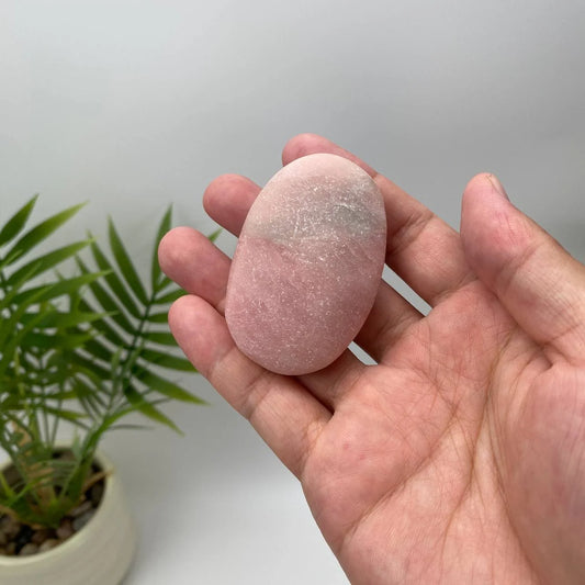 Natural Pink Opal Palm Stone