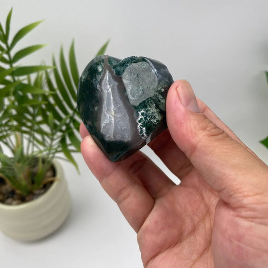 Natural Moss Agate Heart