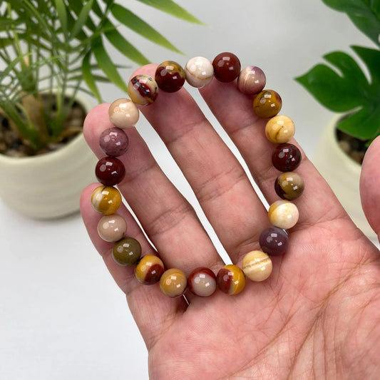 Natural Mookaite Crystal Beaded Bracelet