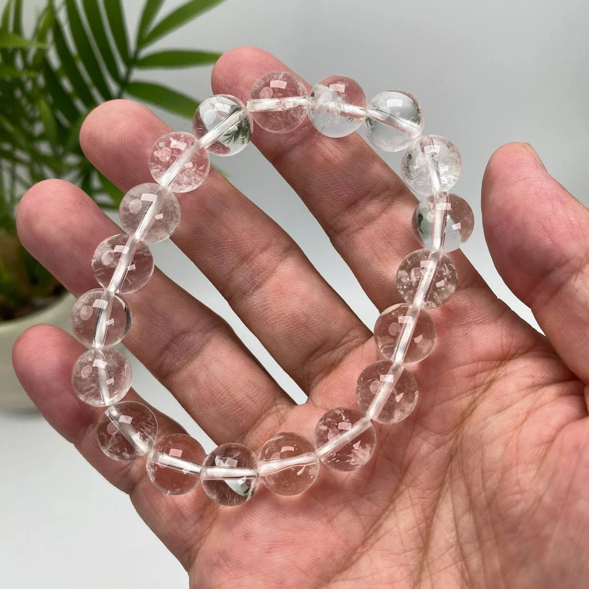 Natural Clear Quartz Crystal Beaded Bracelet