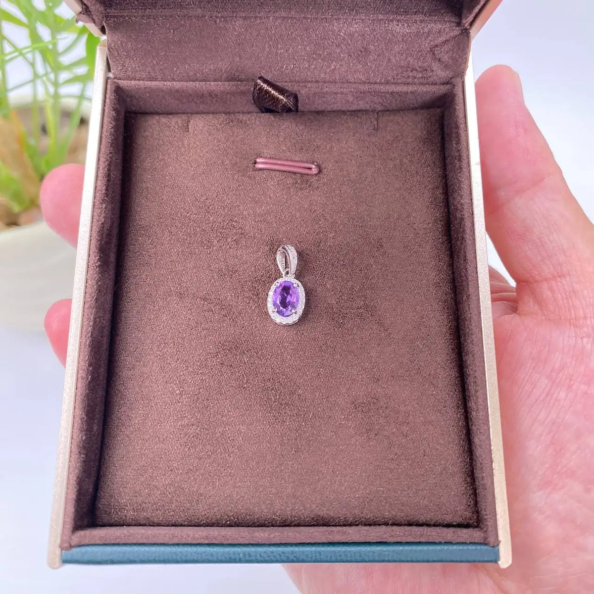 Natural Amethyst Pendant · 18K Gold-Plated 925 Sterling Silver