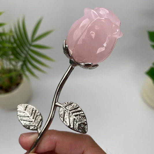 Natural Crystal Rose Carving
