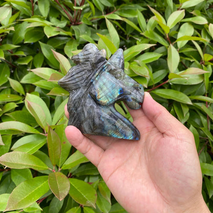 Natural Labradorite Unicorn Carving