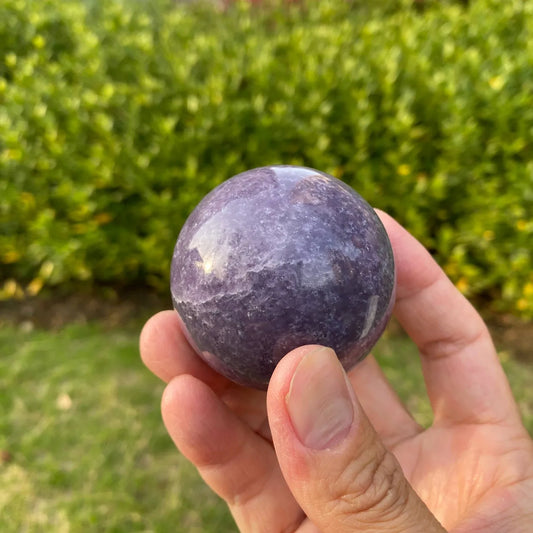 Natural Lepidolite Sphere Carving