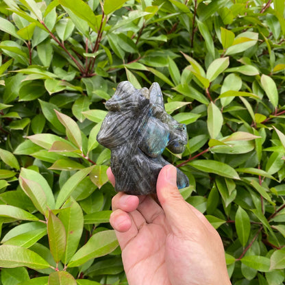 Natural Labradorite Unicorn Carving