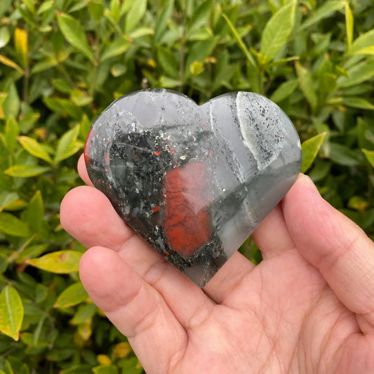Natural African Bloodstone Heart Carving