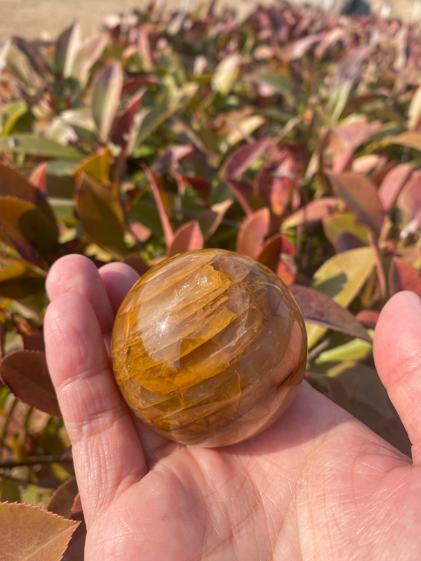 Yellow Flower Agate Sphere – Uplifting Energy, Joy & Emotional Balance Crystal Ball