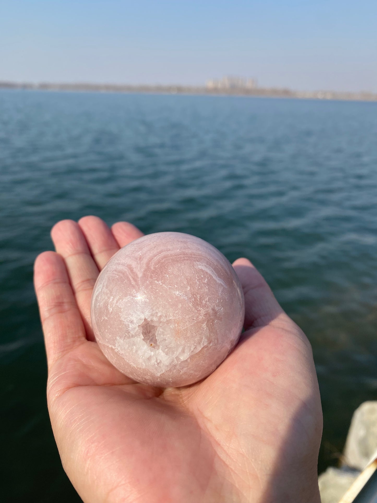 Cherry Blossom Agate Sphere – Blooming Energy, Calm & Harmony Crystal Ball