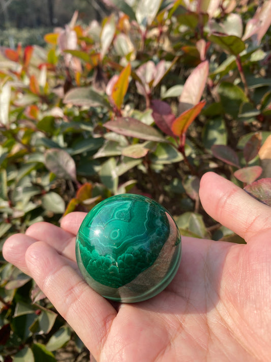 Malachite Sphere – Transformation, Protection & Empowering Energy Crystal Ball