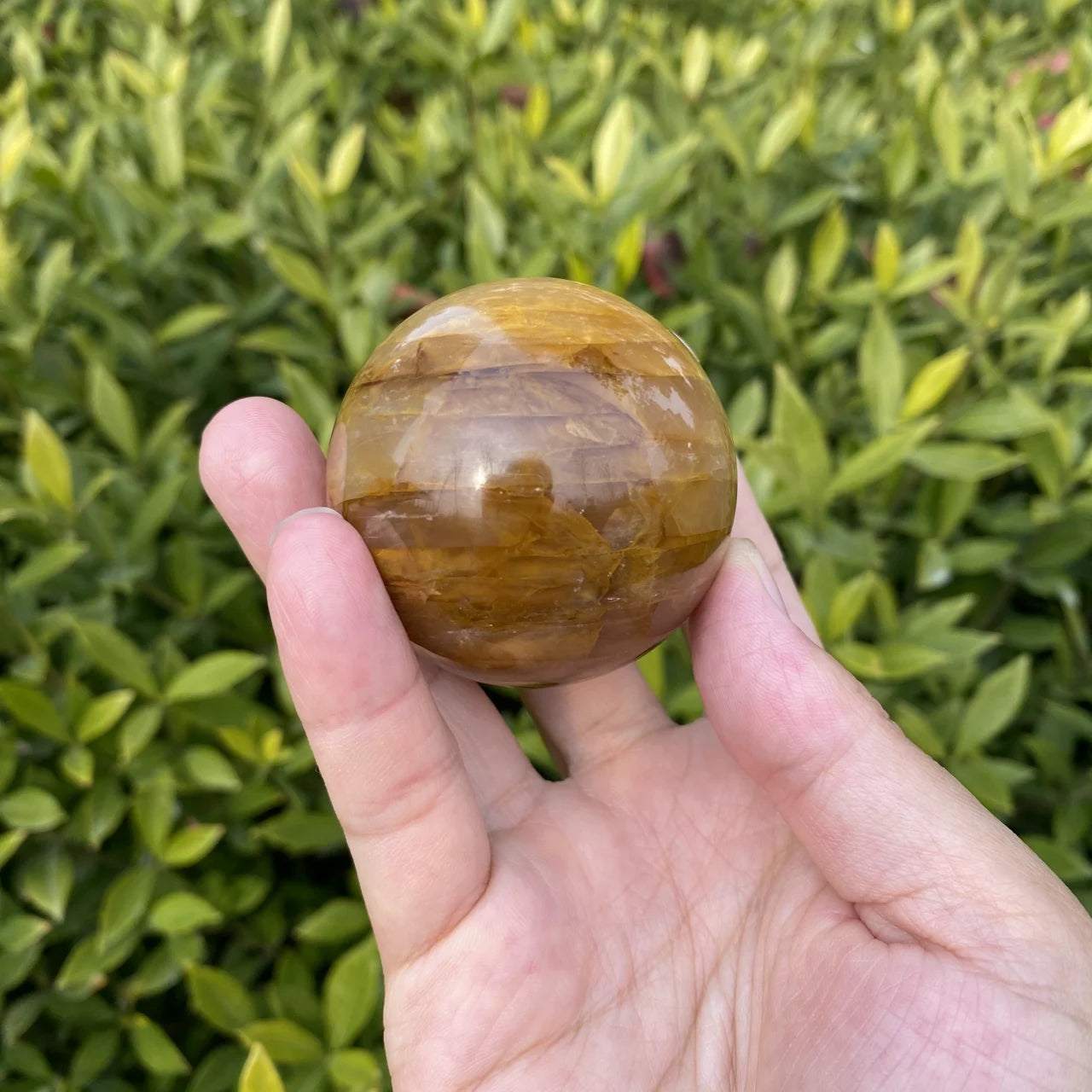 Natural Golden Healer Quartz Crystal Sphere