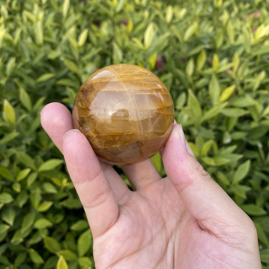 Natural Golden Healer Quartz Crystal Sphere