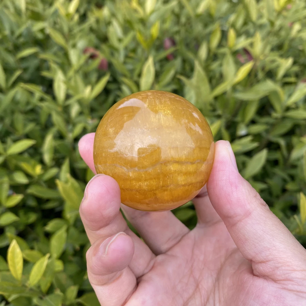Natural Yellow Fluorite Crystal Sphere