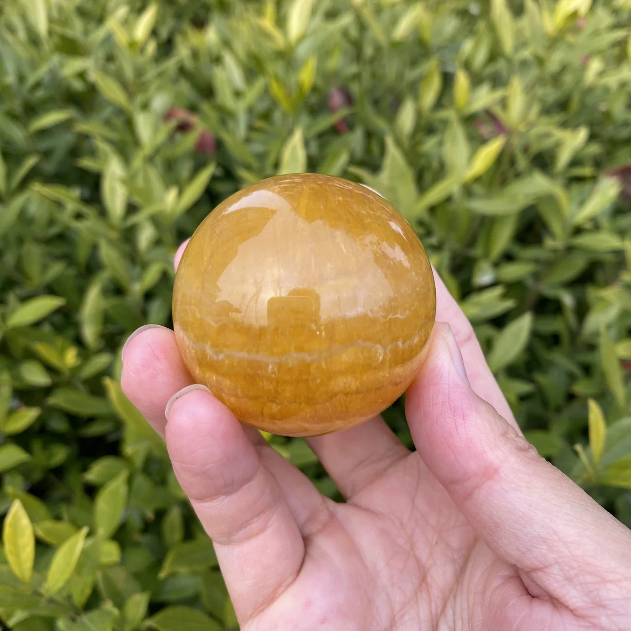 Natural Yellow Fluorite Crystal Sphere