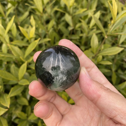 Natural Feather Fluorite Sphere
