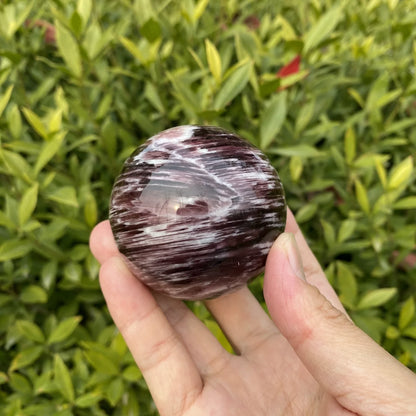 Natural Purple Lepidolite Crystal Sphere