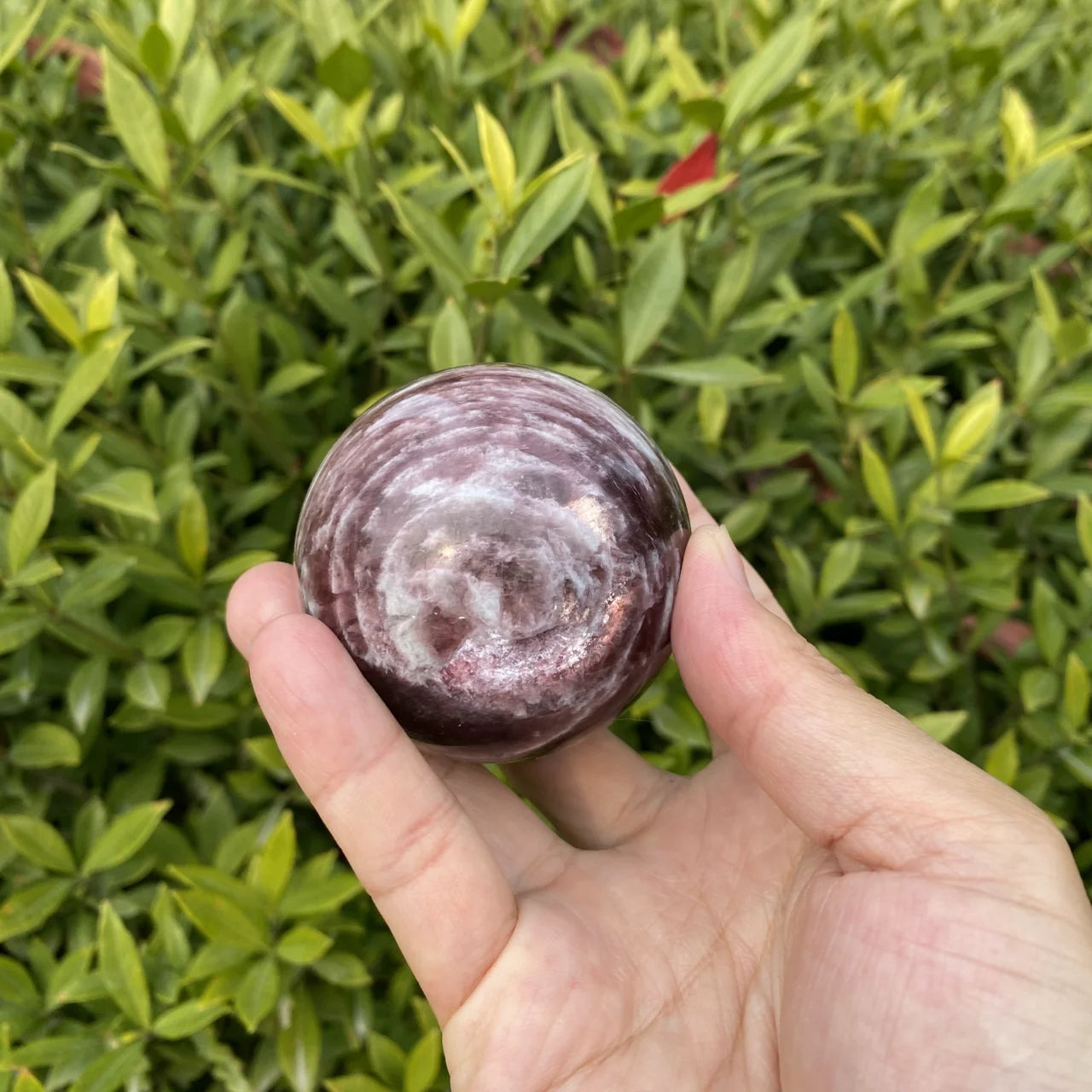 Natural Purple Lepidolite Crystal Sphere
