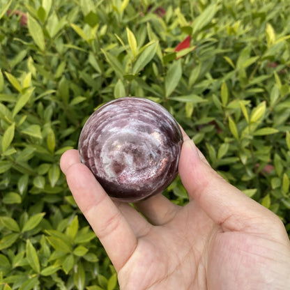 Natural Purple Lepidolite Crystal Sphere