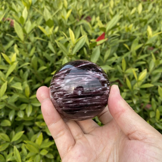 Natural Purple Lepidolite Crystal Sphere