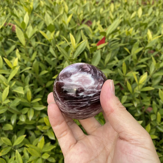 Natural Purple Lepidolite Crystal Sphere