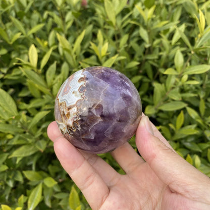 Natural Amethyst Agate Crystal Sphere