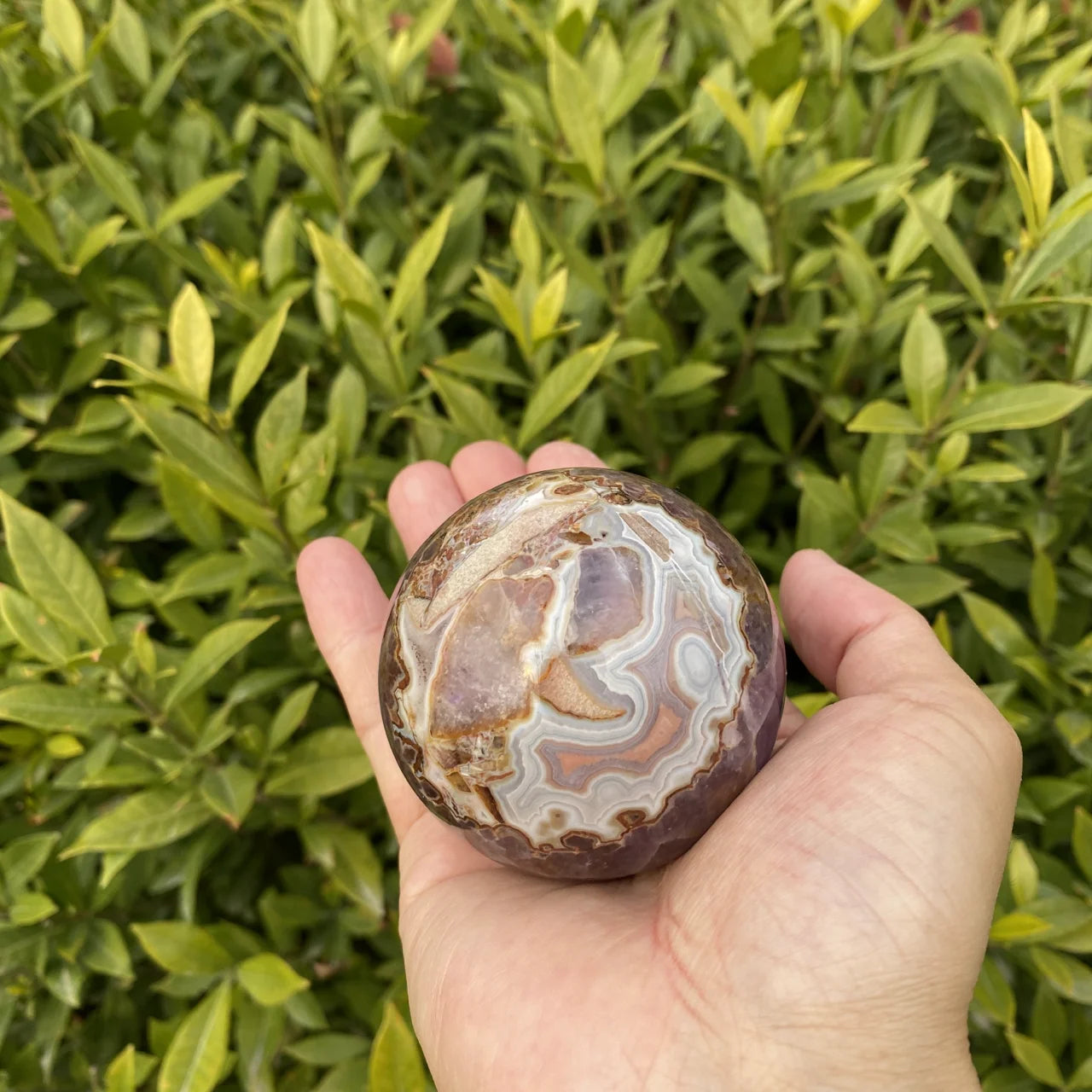 Natural Amethyst Agate Crystal Sphere