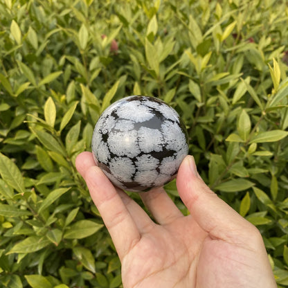 Natural Snowflake Obsidian Crystal Sphere