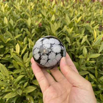 Natural Snowflake Obsidian Crystal Sphere