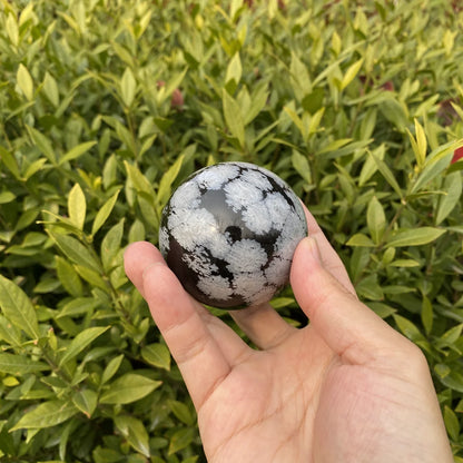 Natural Snowflake Obsidian Crystal Sphere