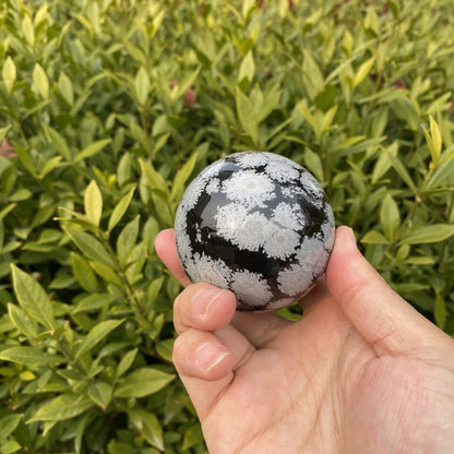 Natural Snowflake Obsidian Crystal Sphere