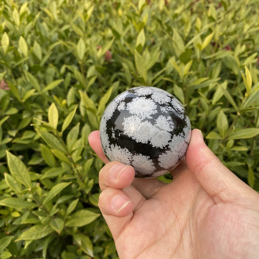 Natural Snowflake Obsidian Crystal Sphere
