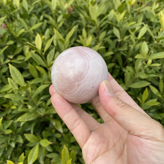 Natural Cherry Blossom Agate Crystal Sphere (Sakura Agate)