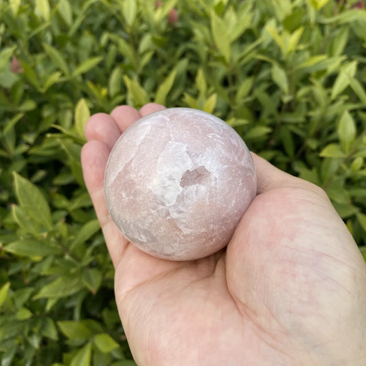 Natural Cherry Blossom Agate Crystal Sphere (Sakura Agate)