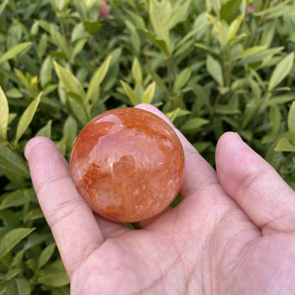 Natural Fire Quartz Crystal Sphere (Red Phantom Quartz)