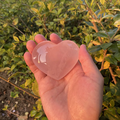 Natural Rose Quartz Heart Carving